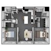 2 Bedroom, 2 Bathroom 1049 SF
